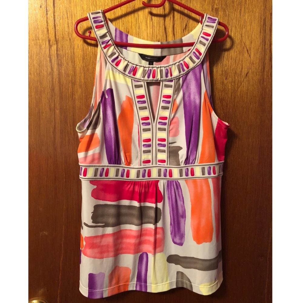 Women’s BCBGMaxAzria top with keyhole flourish